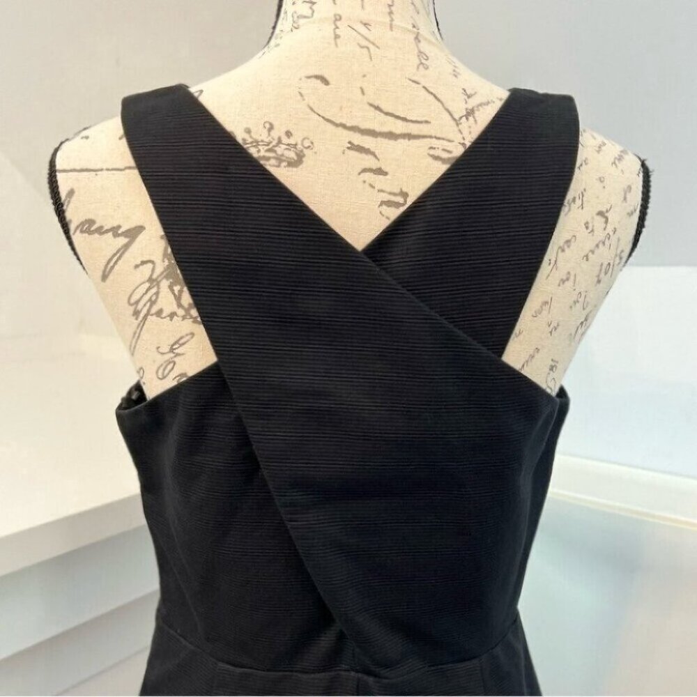 Talbots Black Textured Cross Back Sleeveless Dress - Picture 4 of 8